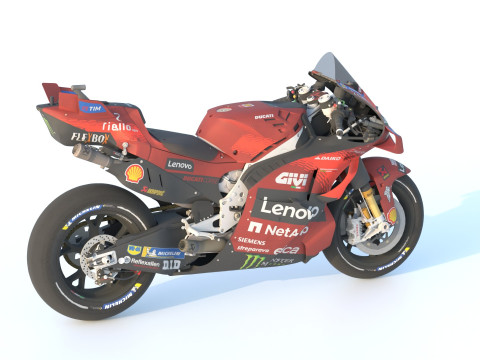 Francesco Bagnaia Ducati Desmosedici GP24 2024 MotoGP 3D Model