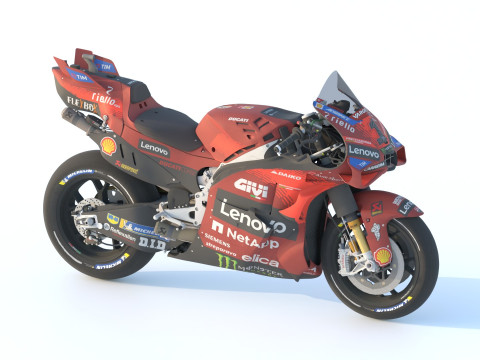 Francesco Bagnaia Ducati Desmosedici GP24 2024 MotoGP 3D Model