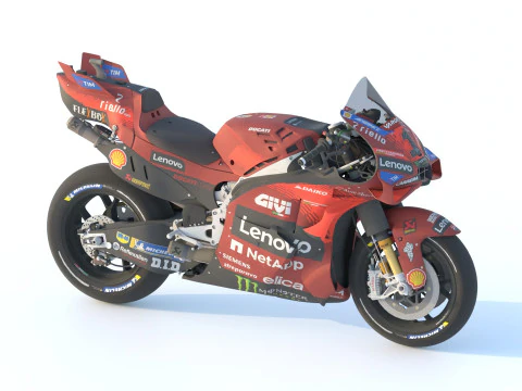 Francesco Bagnaia Ducati Desmosedici GP24 2024 MotoGP 3D Model