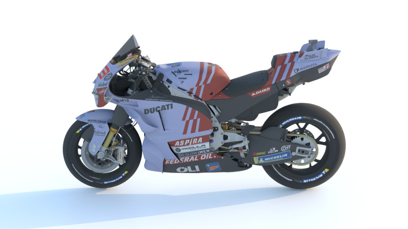 Marquez Ducati Desmosedici GP23 Gresini Racing Team 2024 MotoGP Model 3D .c4d .max .obj .3ds .fbx .stl .blend 