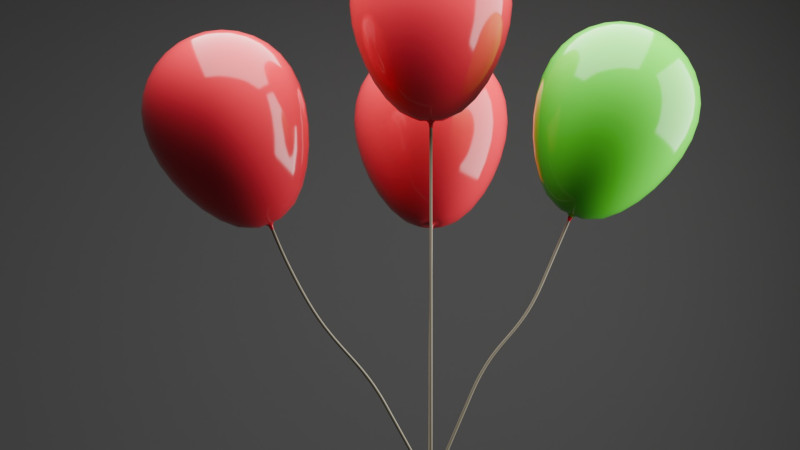 Floating Balloon Animation Model 3D .c4d .max .obj .3ds .fbx .stl .blend