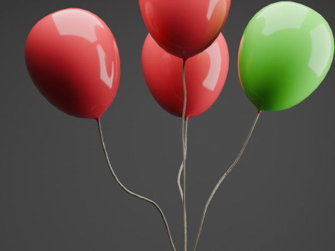Floating Balloon Animation Model 3D