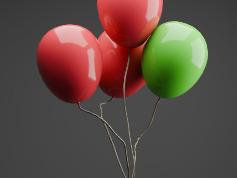 Floating Balloon Animation Model 3D