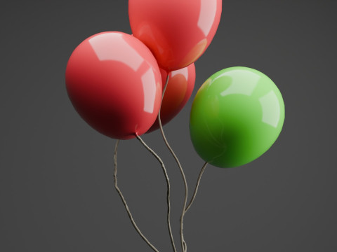 Floating Balloon Animation Model 3D