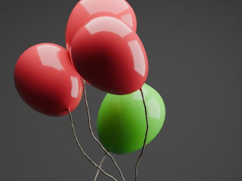 Floating Balloon Animation Model 3D