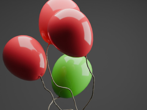Floating Balloon Animation Model 3D