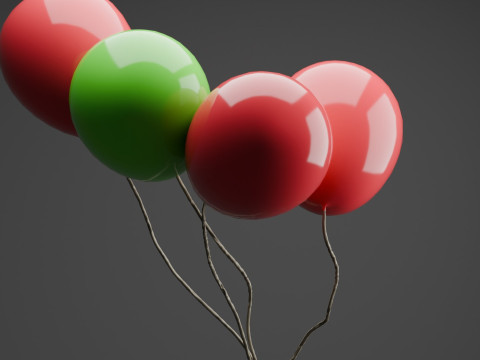 Floating Balloon Animation Model 3D
