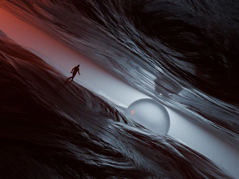 Animation Walking In a Sci-Fi Environment 3D Model