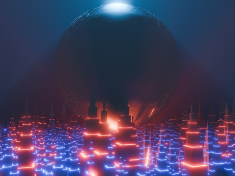 Sci-Fi City Building Animation Modelo 3D