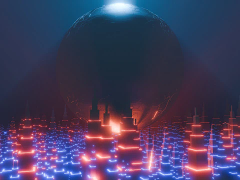 Sci-Fi City Building Animation 3D Model