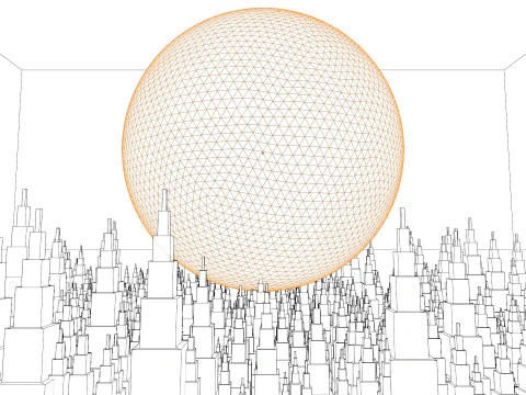 Sci-Fi City Building Animation 3D Model