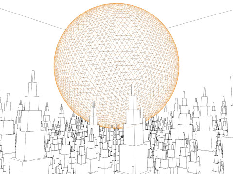 Sci-Fi City Building Animation Modelo 3D