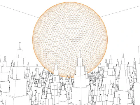 Sci-Fi City Building Animation 3D Model
