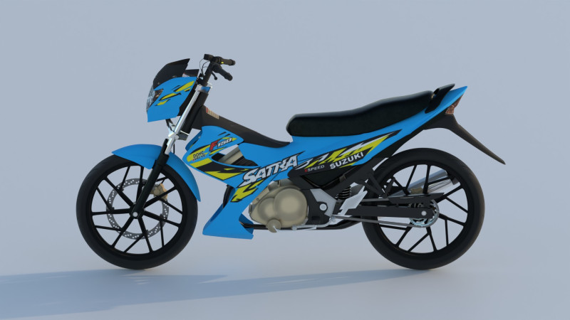 Suzuki Satria FU Facelift 2013 3D Model .c4d .max .obj .3ds .fbx .stl .blend