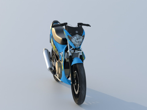 Suzuki Satria FU Facelift 2013 3D Model