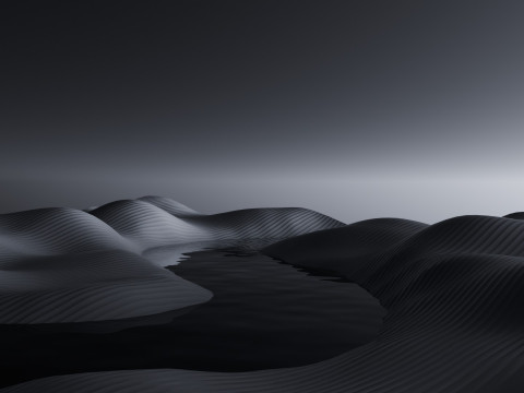 Tranquil Full Moon Landscape Animation Modelo 3D