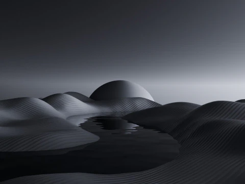 Tranquil Full Moon Landscape Animation 3D Model
