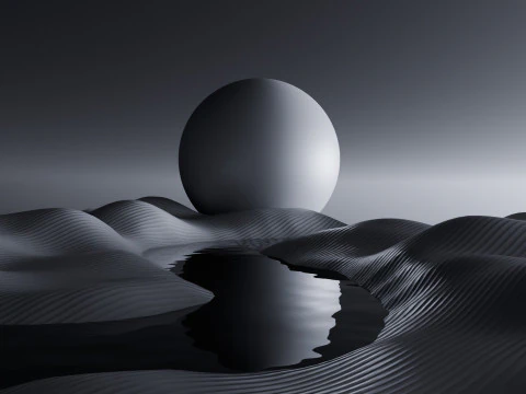 Tranquil Full Moon Landscape Animation 3D Model