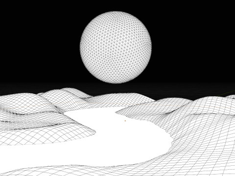 Tranquil Full Moon Landscape Animation Modelo 3D