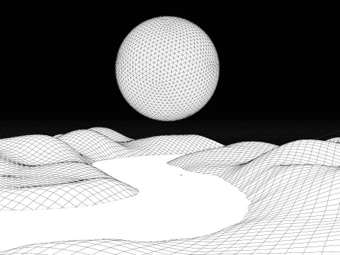 Tranquil Full Moon Landscape Animation 3D Model