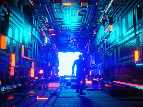 Sci-Fi Tunnel Environment 3D मॉडल