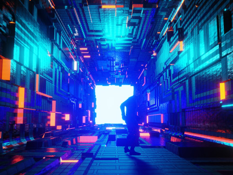 Sci-Fi Tunnel Environment 3D मॉडल