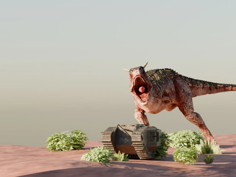 Dinosaur Scene Environment 3D Model
