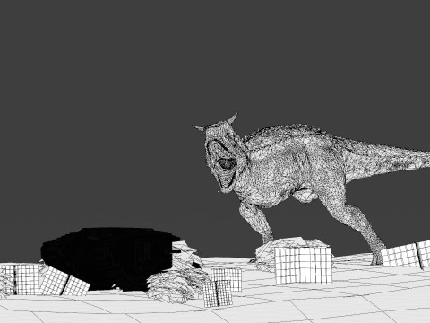 Dinosaur Scene Environment Model 3D