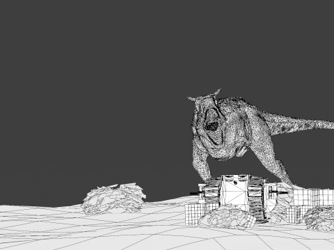 Dinosaur Scene Environment Model 3D