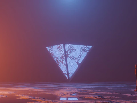 Bilim Kurgu Aydınlatma Nesneleri Animasyonu 3D Model