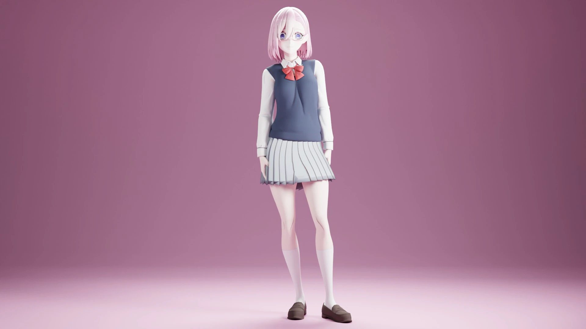 Lilysa Amano Bashful Animation 3D Model .c4d .max .obj .3ds .fbx .stl .blend