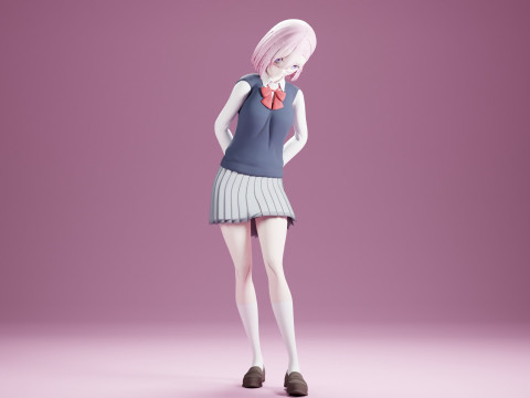 Lilysa Amano Bashful Animation 3D Model