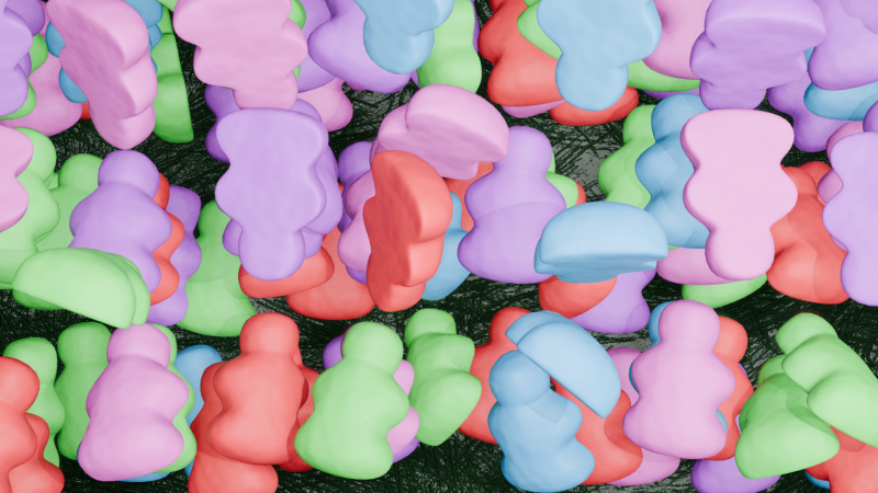 Gummy Candy Scene Animation 3D 模型 .c4d .max .obj .3ds .fbx .stl .blend 