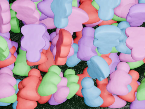 Gummy Candy Scene Animation 3D Model