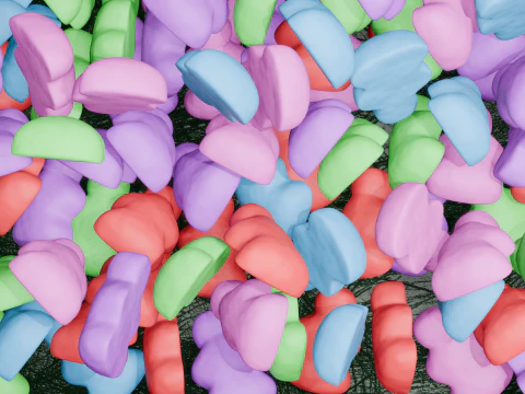 Gummy Candy Scene Animation 3D Model
