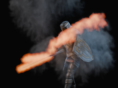 Flaming Sword Animation 3D 模型