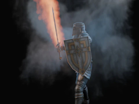Flaming Sword Animation 3D Model