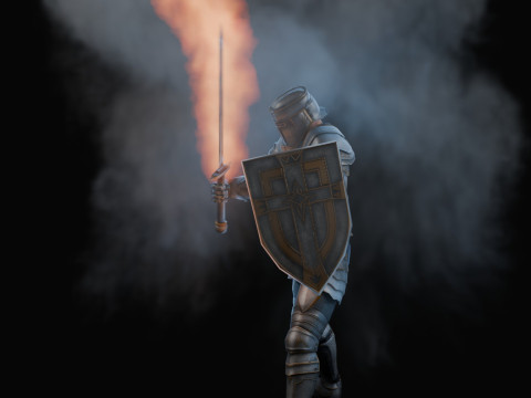 Flaming Sword Animation 3D 模型