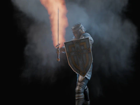 Flaming Sword Animation 3D Model