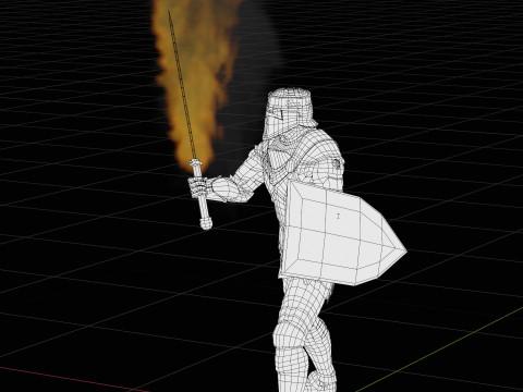 Flaming Sword Animation 3D 模型