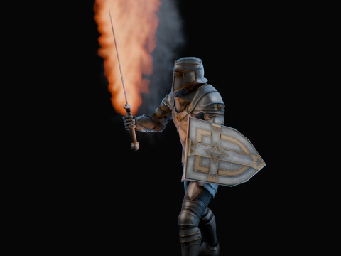 Flaming Sword Animation 3D 模型