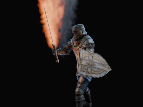 Flaming Sword Animation 3D 模型