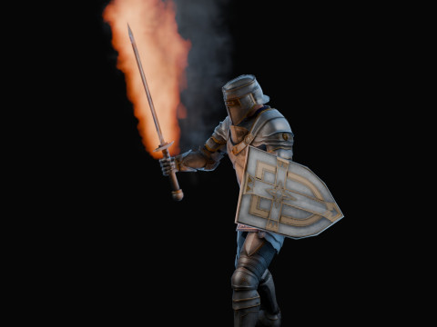 Flaming Sword Animation 3D 模型