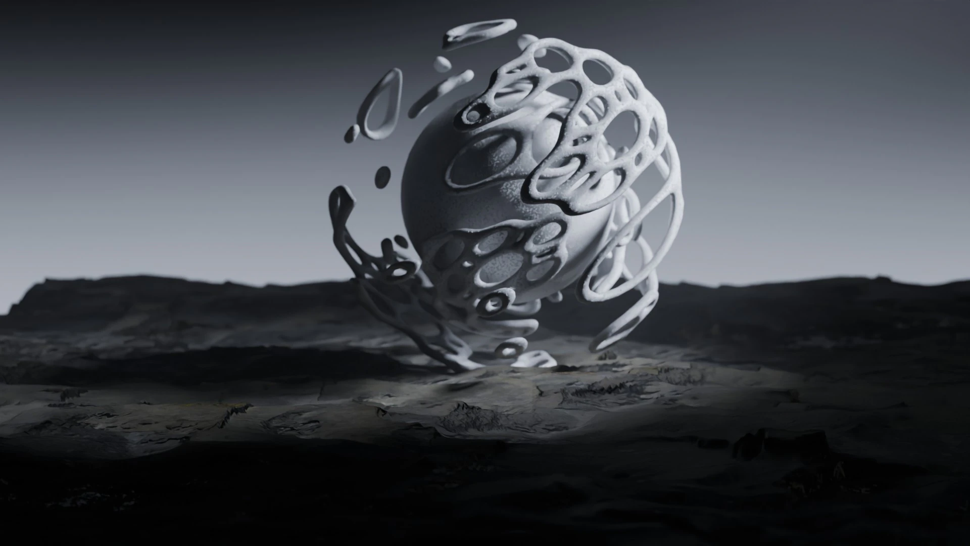 Stilisierte Alien-Landschaftsanimation 3D Modell .c4d .max .obj .3ds .fbx .stl .blend 