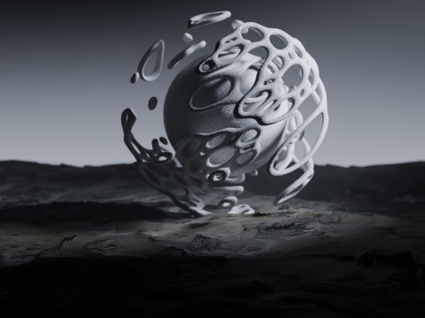 Stylized Alien Landscape Animation 3D Model