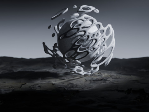 Stylized Alien Landscape Animation 3D Model