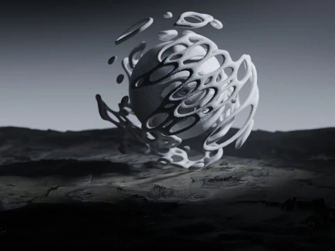 Stilisierte Alien-Landschaftsanimation 3D Modell