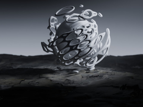 Stylized Alien Landscape Animation 3D Model