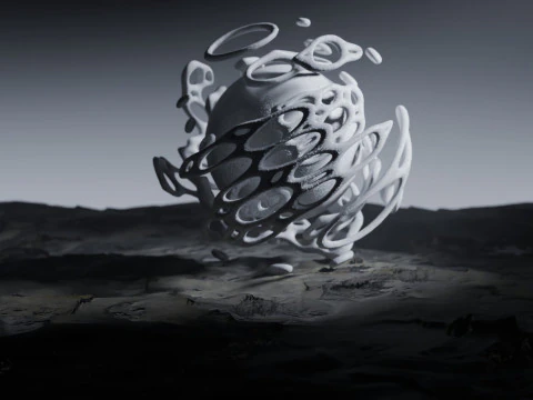 Stilisierte Alien-Landschaftsanimation 3D Modell