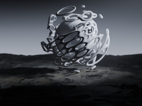 Stylized Alien Landscape Animation 3D Model